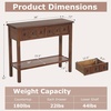 image:imageGiantex 2Tier Narrow Console Table 38 Retro Entryway Table with 2 Drawers and Open Storage Shelf Wood Accent Sofa Tables for Living Room Foyer Hallway Bedroom Entrance