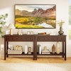 image:imageGiantex 2Tier Narrow Console Table 38 Retro Entryway Table with 2 Drawers and Open Storage Shelf Wood Accent Sofa Tables for Living Room Foyer Hallway Bedroom Entrance