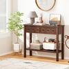 image:imageGiantex 2Tier Narrow Console Table 38 Retro Entryway Table with 2 Drawers and Open Storage Shelf Wood Accent Sofa Tables for Living Room Foyer Hallway Bedroom Entrance