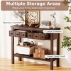 image:imageGiantex 2Tier Narrow Console Table 38 Retro Entryway Table with 2 Drawers and Open Storage Shelf Wood Accent Sofa Tables for Living Room Foyer Hallway Bedroom Entrance