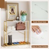 image:imageGiantex 36 Narrow Console Table 2Tier Entryway Tables with Faux Marble Top amp HeavyDuty Metal Frame Behind Couch Table Modern Sofa Tables with Open Storage Shelves for Entrance Living RoomFoyerWhitegold