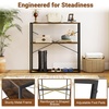 image:imageGiantex 36 Narrow Console Table 2Tier Entryway Tables with Faux Marble Top amp HeavyDuty Metal Frame Behind Couch Table Modern Sofa Tables with Open Storage Shelves for Entrance Living RoomFoyerRustic Brownblack