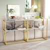 image:imageGiantex 36 Narrow Console Table 2Tier Entryway Tables with Faux Marble Top amp HeavyDuty Metal Frame Behind Couch Table Modern Sofa Tables with Open Storage Shelves for Entrance Living RoomFoyerWhitegold