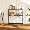 image:imageGiantex 36 Narrow Console Table 2Tier Entryway Tables with Faux Marble Top amp HeavyDuty Metal Frame Behind Couch Table Modern Sofa Tables with Open Storage Shelves for Entrance Living RoomFoyerRustic Brownblack