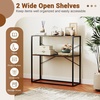 image:imageGiantex 36 Narrow Console Table 2Tier Entryway Tables with Faux Marble Top amp HeavyDuty Metal Frame Behind Couch Table Modern Sofa Tables with Open Storage Shelves for Entrance Living RoomFoyerRustic Brownblack
