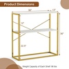 image:imageGiantex 36 Narrow Console Table 2Tier Entryway Tables with Faux Marble Top amp HeavyDuty Metal Frame Behind Couch Table Modern Sofa Tables with Open Storage Shelves for Entrance Living RoomFoyerWhitegold