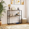 image:imageGiantex 36 Narrow Console Table 2Tier Entryway Tables with Faux Marble Top amp HeavyDuty Metal Frame Behind Couch Table Modern Sofa Tables with Open Storage Shelves for Entrance Living RoomFoyerRustic Brownblack