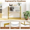image:imageGiantex 36 Narrow Console Table 2Tier Entryway Tables with Faux Marble Top amp HeavyDuty Metal Frame Behind Couch Table Modern Sofa Tables with Open Storage Shelves for Entrance Living RoomFoyerWhitegold