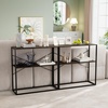 image:imageGiantex 36 Narrow Console Table 2Tier Entryway Tables with Faux Marble Top amp HeavyDuty Metal Frame Behind Couch Table Modern Sofa Tables with Open Storage Shelves for Entrance Living RoomFoyerRustic Brownblack