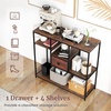 image:imageGiantex 40 Narrow Console Table Modern Sofa Table with Open Storage Shelves and Removable Drawer Skinny Behind Couch Tables Long Entrway Tables for Living Room Foyer Hallway Rustic BrownBlackRustic Brown  Black