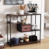 image:imageGiantex 40 Narrow Console Table Modern Sofa Table with Open Storage Shelves and Removable Drawer Skinny Behind Couch Tables Long Entrway Tables for Living Room Foyer Hallway Rustic BrownBlackRustic Brown  Black