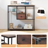 image:imageGiantex 40 Narrow Console Table Modern Sofa Table with Open Storage Shelves and Removable Drawer Skinny Behind Couch Tables Long Entrway Tables for Living Room Foyer Hallway Rustic BrownBlackRustic Brown  Black
