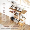 image:imageGiantex 40 Narrow Console Table Modern Sofa Table with Open Storage Shelves and Removable Drawer Skinny Behind Couch Tables Long Entrway Tables for Living Room Foyer Hallway Rustic BrownBlackNatural  White