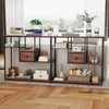 image:imageGiantex 40 Narrow Console Table Modern Sofa Table with Open Storage Shelves and Removable Drawer Skinny Behind Couch Tables Long Entrway Tables for Living Room Foyer Hallway Rustic BrownBlackRustic Brown  Black