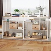 image:imageGiantex 40 Narrow Console Table Modern Sofa Table with Open Storage Shelves and Removable Drawer Skinny Behind Couch Tables Long Entrway Tables for Living Room Foyer Hallway Rustic BrownBlackNatural  White