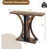 image:imageGiantex 40 Narrow Console Table TShaped Entryway Table with Open Storage Shelve Industrial Sofa Table Behind Couch Modern Foyer Table Accent Table for Living Room EntranceHallwayRustic BrownRustic Brown