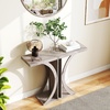 image:imageGiantex 40 Narrow Console Table TShaped Entryway Table with Open Storage Shelve Industrial Sofa Table Behind Couch Modern Foyer Table Accent Table for Living Room EntranceHallwayRustic BrownGrey