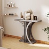 image:imageGiantex 40 Narrow Console Table TShaped Entryway Table with Open Storage Shelve Industrial Sofa Table Behind Couch Modern Foyer Table Accent Table for Living Room EntranceHallwayRustic BrownGrey