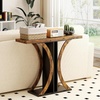image:imageGiantex 40 Narrow Console Table TShaped Entryway Table with Open Storage Shelve Industrial Sofa Table Behind Couch Modern Foyer Table Accent Table for Living Room EntranceHallwayRustic BrownRustic Brown