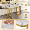 image:imageGiantex 42 Console Table Modern Faux Marble Entryway Table with Geometric Metal Frame Anti Slip Foot Pads Narrow Long Sofa Table Behind Couch for Living Room Hallway Foyer Entrance White