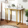 image:imageGiantex 42 Console Table Modern Faux Marble Entryway Table with Geometric Metal Frame Anti Slip Foot Pads Narrow Long Sofa Table Behind Couch for Living Room Hallway Foyer Entrance White