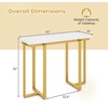 image:imageGiantex 42 Console Table Modern Faux Marble Entryway Table with Geometric Metal Frame Anti Slip Foot Pads Narrow Long Sofa Table Behind Couch for Living Room Hallway Foyer Entrance White