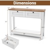 image:imageGiantex 42 Farmhouse Console Table with 2 Drawers Modern Wood Entryway Table Narrow Long Sofa Tables with Open Storage Shelf for Living Room Hallway Entrance Foyer Rustic Vintage White amp Brown