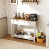 image:imageGiantex 42 Farmhouse Console Table with 2 Drawers Modern Wood Entryway Table Narrow Long Sofa Tables with Open Storage Shelf for Living Room Hallway Entrance Foyer Rustic Vintage White amp Brown