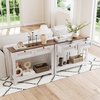 image:imageGiantex 42 Farmhouse Console Table with 2 Drawers Modern Wood Entryway Table Narrow Long Sofa Tables with Open Storage Shelf for Living Room Hallway Entrance Foyer Rustic Vintage White amp Brown