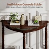image:imageGiantex 42 Half Moon Console Table 2Tier SemiCircle Entryway Table with Storage Shelf amp Carved Rubber Wood Legs Vintage Round Curved Sofa Tables for Living Room Hallway Entrance