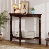 image:imageGiantex 42 Half Moon Console Table 2Tier SemiCircle Entryway Table with Storage Shelf amp Carved Rubber Wood Legs Vintage Round Curved Sofa Tables for Living Room Hallway Entrance