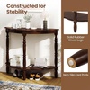 image:imageGiantex 42 Half Moon Console Table 2Tier SemiCircle Entryway Table with Storage Shelf amp Carved Rubber Wood Legs Vintage Round Curved Sofa Tables for Living Room Hallway Entrance