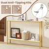 image:imageGiantex 44 Gold Console Table with Shelf Narrow Long Entryway Table with Dual AntiTipping Kits amp Metal Frame 2Tier Sofa Table Behind Couch Hallway Table for Living Room Entrance FoyerWhite  Yellow