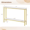 image:imageGiantex 44 Gold Console Table with Shelf Narrow Long Entryway Table with Dual AntiTipping Kits amp Metal Frame 2Tier Sofa Table Behind Couch Hallway Table for Living Room Entrance FoyerWhite  Yellow