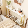 image:imageGiantex 44 Gold Console Table with Shelf Narrow Long Entryway Table with Dual AntiTipping Kits amp Metal Frame 2Tier Sofa Table Behind Couch Hallway Table for Living Room Entrance FoyerWhite  Yellow