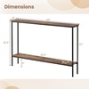 image:imageGiantex 44 Gold Console Table with Shelf Narrow Long Entryway Table with Dual AntiTipping Kits amp Metal Frame 2Tier Sofa Table Behind Couch Hallway Table for Living Room Entrance FoyerRustic Brown  Black