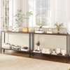 image:imageGiantex 44 Gold Console Table with Shelf Narrow Long Entryway Table with Dual AntiTipping Kits amp Metal Frame 2Tier Sofa Table Behind Couch Hallway Table for Living Room Entrance FoyerRustic Brown  Black
