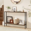 image:imageGiantex 44 Gold Console Table with Shelf Narrow Long Entryway Table with Dual AntiTipping Kits amp Metal Frame 2Tier Sofa Table Behind Couch Hallway Table for Living Room Entrance FoyerRustic Brown  Black