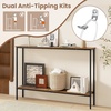 image:imageGiantex 44 Gold Console Table with Shelf Narrow Long Entryway Table with Dual AntiTipping Kits amp Metal Frame 2Tier Sofa Table Behind Couch Hallway Table for Living Room Entrance FoyerRustic Brown  Black