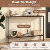 image:imageGiantex 44 Gold Console Table with Shelf Narrow Long Entryway Table with Dual AntiTipping Kits amp Metal Frame 2Tier Sofa Table Behind Couch Hallway Table for Living Room Entrance FoyerRustic Brown  Black