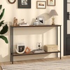 image:imageGiantex 44 Gold Console Table with Shelf Narrow Long Entryway Table with Dual AntiTipping Kits amp Metal Frame 2Tier Sofa Table Behind Couch Hallway Table for Living Room Entrance FoyerRustic Brown  Black