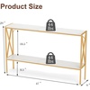 image:imageGiantex 47 Narrow Console Table 2Tier Industrial Entryway Table with Open Storage Shelves amp XShaped Metal Frame Faux Marble Sofa Table Behind Couch for Living Room Hallway Foyer Office