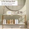 image:imageGiantex 47 Narrow Console Table 2Tier Industrial Entryway Table with Open Storage Shelves amp XShaped Metal Frame Faux Marble Sofa Table Behind Couch for Living Room Hallway Foyer Office