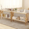 image:imageGiantex 47 Narrow Console Table 2Tier Industrial Entryway Table with Open Storage Shelves amp XShaped Metal Frame Faux Marble Sofa Table Behind Couch for Living Room Hallway Foyer Office