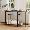 image:imageGiantex 51 Console Table with 2 Drawers 2Tier Narrow Entryway Table with Open Storage Shelf Hexagonal Freestanding Sofa Tables Behind Couch for Living Room Hallway Entrance Rustic Brown