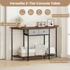 image:imageGiantex 51 Console Table with 2 Drawers 2Tier Narrow Entryway Table with Open Storage Shelf Hexagonal Freestanding Sofa Tables Behind Couch for Living Room Hallway Entrance Rustic Brown