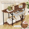 image:imageGiantex 51 Console Table with 2 Drawers 2Tier Narrow Entryway Table with Open Storage Shelf Hexagonal Freestanding Sofa Tables Behind Couch for Living Room Hallway Entrance Rustic Brown