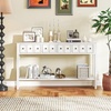 image:imageGiantex 60 Entryway Table Long Narrow Console Table with 4 Drawers and Open Storage Shelf Modern Slim Entry Tables Farmhouse Wooden Sofa Tables with AntiTip Kit for Living Room Hallway BlackWhite