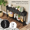 image:imageGiantex 60 Entryway Table Long Narrow Console Table with 4 Drawers and Open Storage Shelf Modern Slim Entry Tables Farmhouse Wooden Sofa Tables with AntiTip Kit for Living Room Hallway BlackBlack