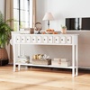 image:imageGiantex 60 Entryway Table Long Narrow Console Table with 4 Drawers and Open Storage Shelf Modern Slim Entry Tables Farmhouse Wooden Sofa Tables with AntiTip Kit for Living Room Hallway BlackWhite